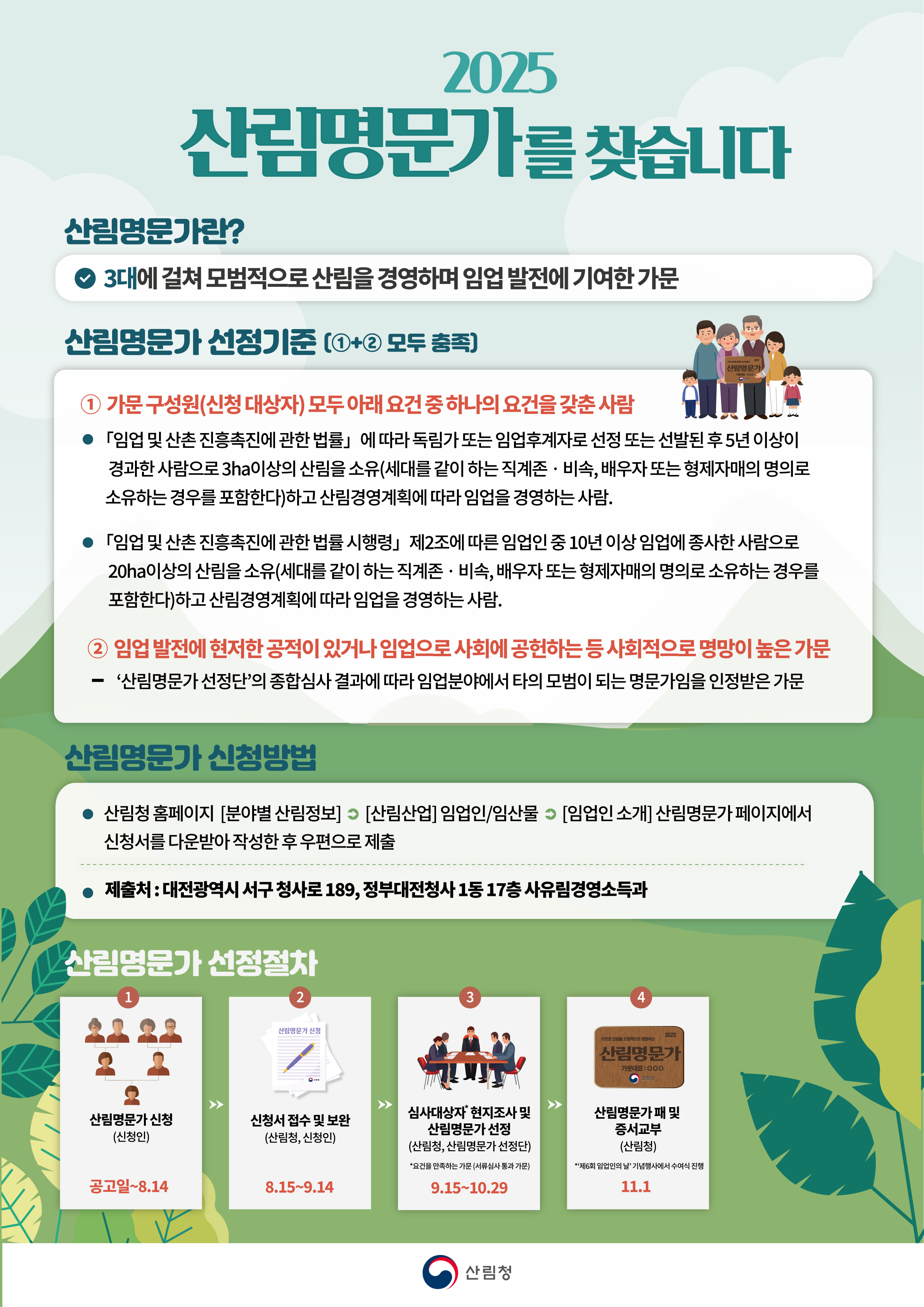 3대를 이은 헌신과 열정, ‘산림명문가’를 찾습니다.
